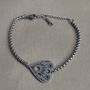 Silver stainless steel ouija board planchette bracelet